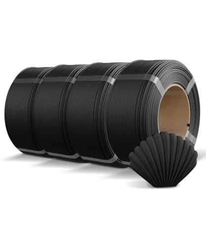 OVERTURE 4KG Bundle Refill Matte PLA 3D Printer Filament 1.75mm, Black*4