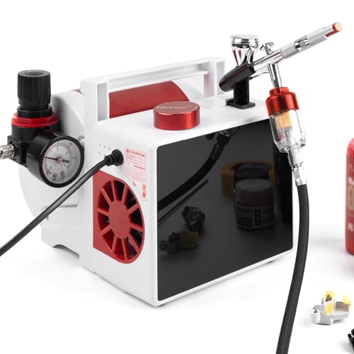 Kit aerografo con compressore, pompa a doppia azione per pittura, nail art, trucco, pistola a spruzzo modello ad alta pressione