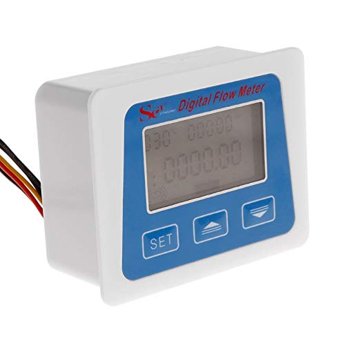 Medidor de flujo digital Caudalímetro de agua Registro de tiempo de temperatura con sensor de flujo G1/2