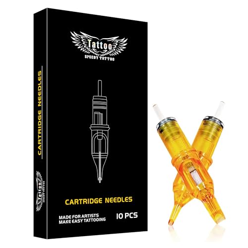 𝗦𝗽𝗲𝗲𝗱𝘆 𝗧𝗮𝘁𝘁𝗼𝗼 - 10 pcs Cartridge Needles Sterile Disposable Tattoo Needle Cartridges 1201RL (1RL)