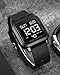 Unisex LED Digital Watch Women Men Digital Sports Watch Fashion Simple Luminous Waterproof Watch (Black)