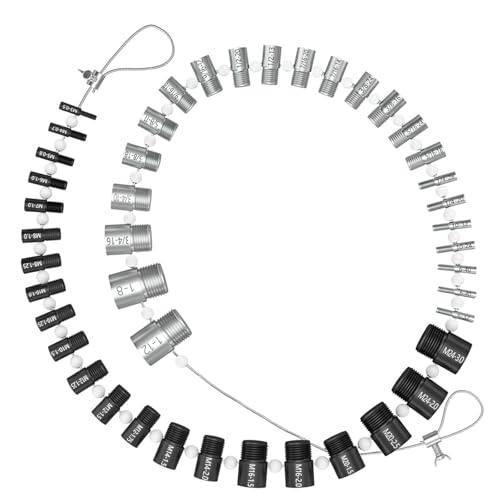 Lot de 44 testeurs de filetage pour écrous et vis, outil pour identifier les filetages extérieurs et intérieurs, jauges de filetage pour écrous métriques et pouces
