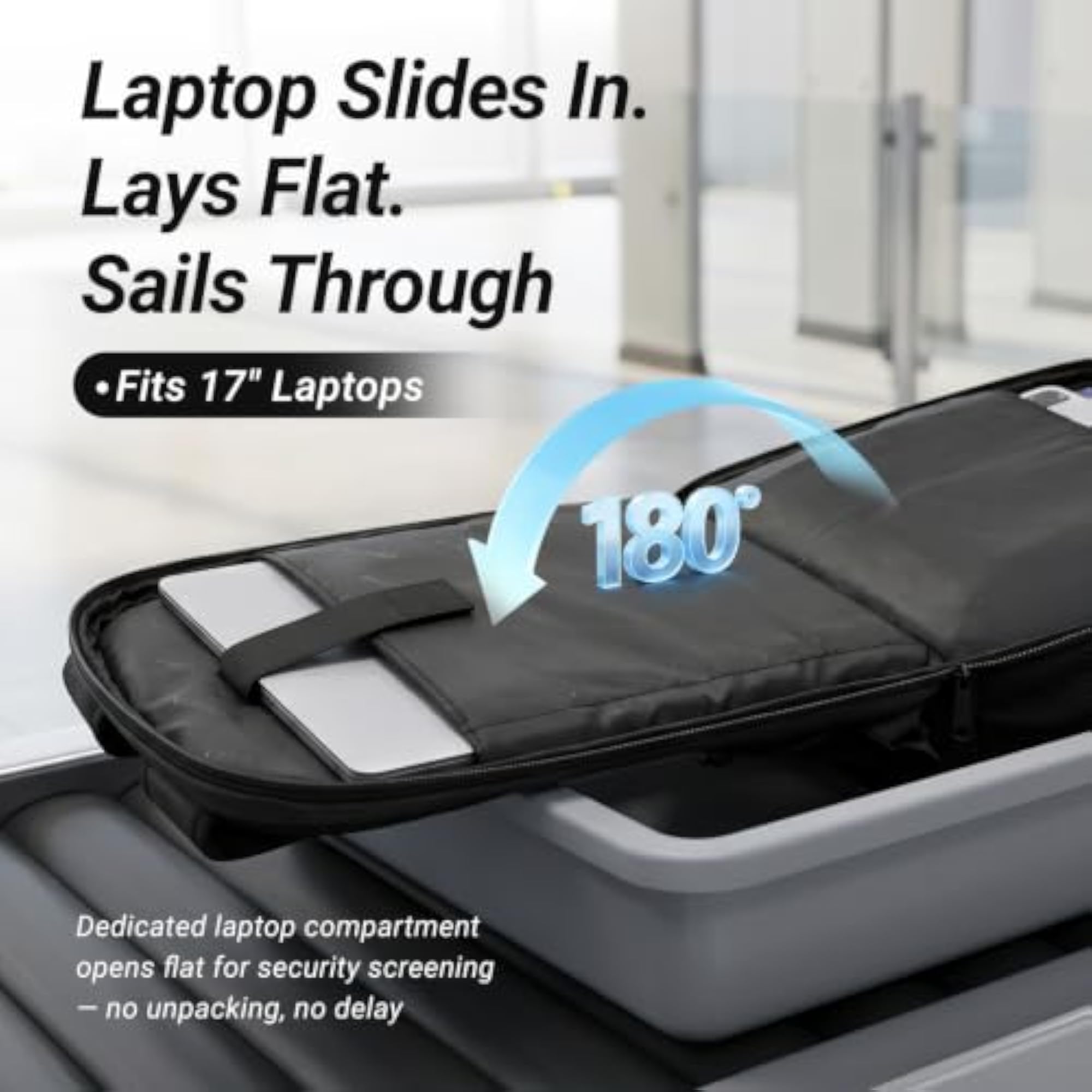 Extra Large Lightweight Travel Bag with USB Charging, Black