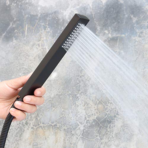 Llave de piso para bañera independiente RIGOBAL LLGG con ducha manual, acabado negro, alta capacidad de flujo 11.9GAL/min miniatura 6