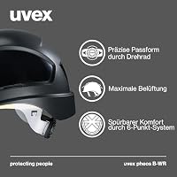 Uvex Pheos B-WR Schutzhelm - Belüfteter Arbeitshelm für die Baustelle - Schwarz – Ansicht 2