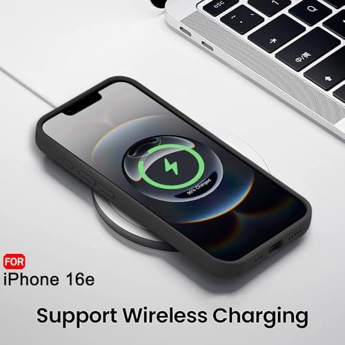 Image of TheGiftKart Liquid Silicone Back Cover Case for iPhone 16e | Soft Micro-Fibre Lining Inside | Camera & Screen Protection | Shockproof Back Cover Case for iPhone 16e (Silicone, Black)