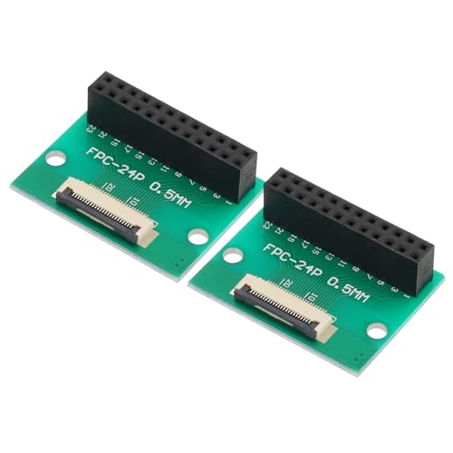 QUARKZMAN 2Pcs Conector de Placa FFC FPC de 24 Pines de 0.5mm a Tira de Encabezado Hembra de Doble Hila de 2.54mm Adaptador de Placa Convertidora PCB Para Reproductores DVD/Cámaras