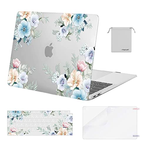 MOSISO Hülle Kompatibel mit MacBook Air 13 Zoll 2020-2018 A2337 M1 A2179 A1932,Plastik Trompete Creeper Hartschale&Tastaturschutz&Displayschutz&Lagertasche Kompatibel mit Mac Air 13 Retina,Transparent