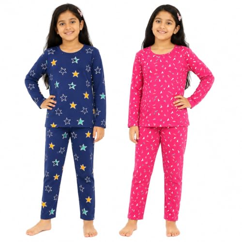 Image of NammaBaby Girl's Cotton Graphic Print Night Suit and Payjama Set - Multipack