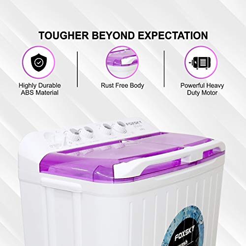 Image of Foxsky 6.8 kg Semi-Automatic Top Loading Washing Machine (FOXSKY AQUA WASH 6.8 KG, PURPLE)
