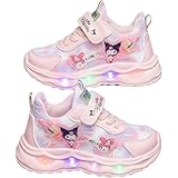 [MsiDtsoy] キッズ スニーカー 女の子 光る靴 LED メッシュ/合皮 通気性 軽量 クッション 滑り止め 生活防水相当 マジックテープ 片手で着脱 走れる ランニング 秋冬 普段履き 通園 通学 14.0–20.0cm (20.0 cm,ピンク（レザー）) [並行輸入品]
