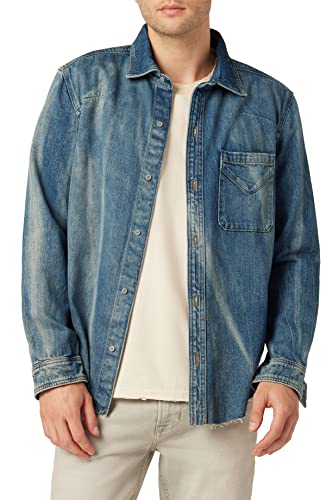 Hudson Men's Long Sleeve Shirt, Extracted Indigo, Medium