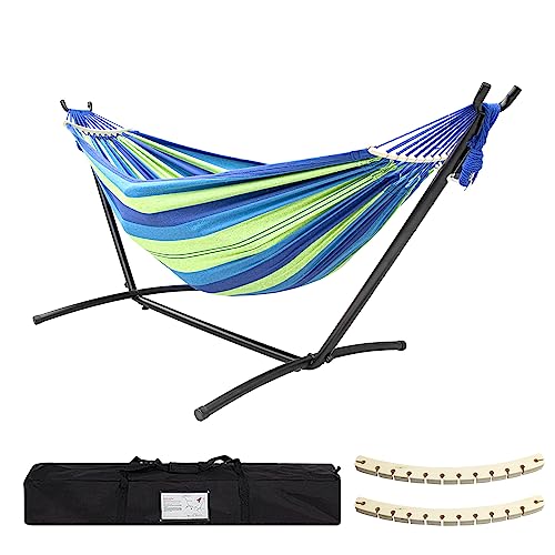 SZHLUX Double Hammock with Stand Included 450lb Capacity...
