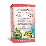 Complete Omega by Natural Factors, Wild Alaskan Salmon Oil, Supports Heart and Brain Health with Omega-3 DHA and EPA, 180 softgels (180 servings)