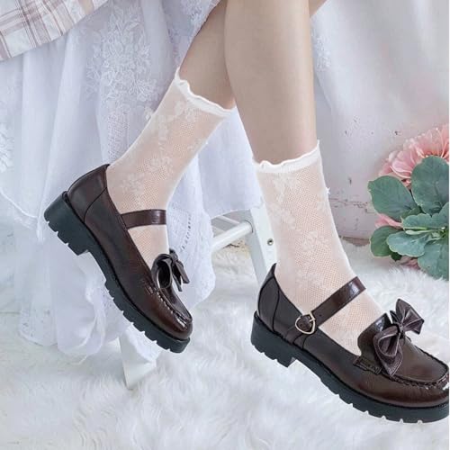 6 Pairs White Lace Socks Lace Ankle Socks Women Comfortable Cotton Sock Cute Breathable Thin Cool Sock Princess Lolita for Ladies Gril Wedding Engagament Party2