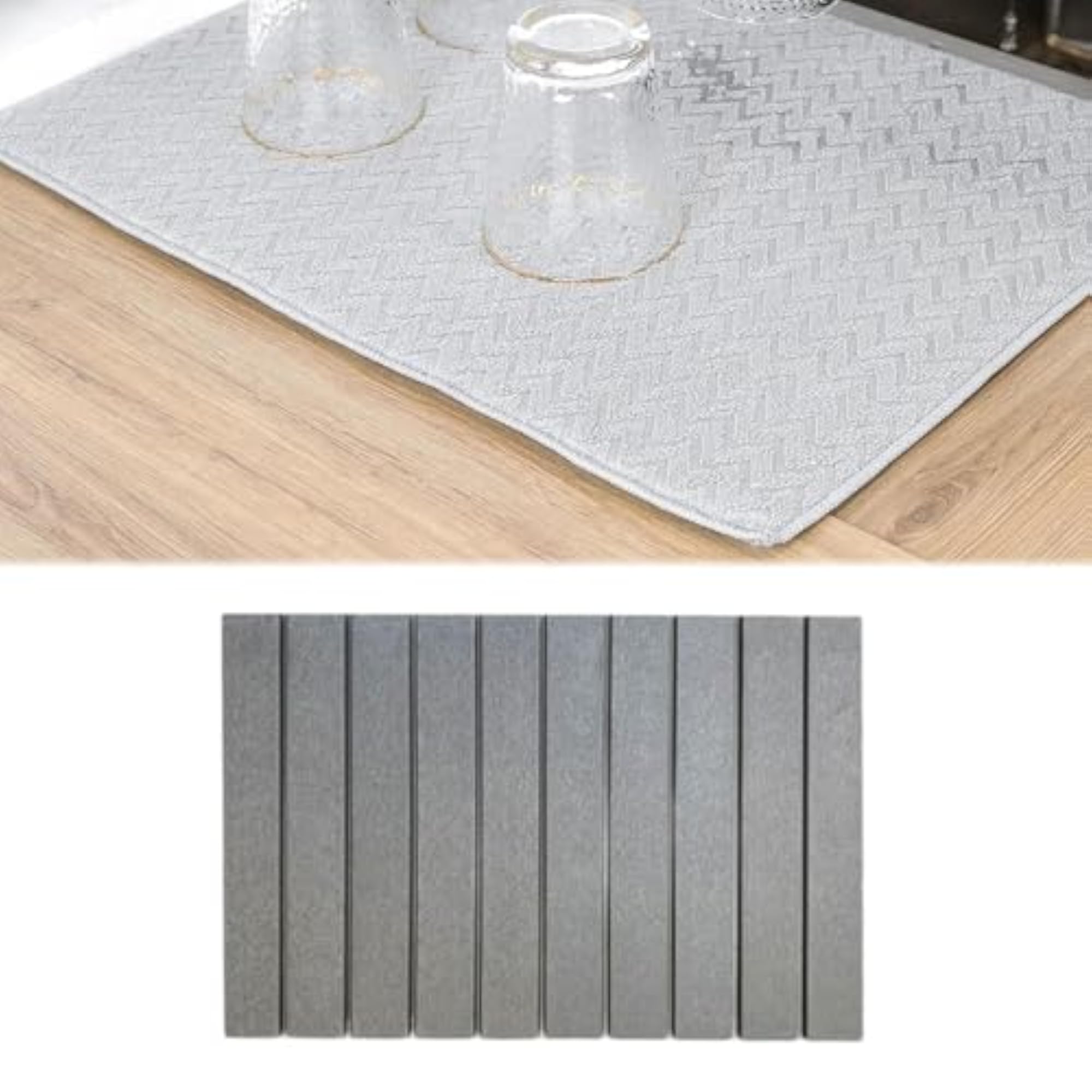 Diatomite Dish Drying Pad Drink Coaster Light Gray