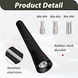 2 Pcs Car Stubby Aerial, Universal Short Car Antenna, Radio Roof Antenna Replacement, Mini Screw-in Aerial for AM/FM Reception, 6.5cm, Fits All Vehicle Models, M4, M5, M6 Adapters - Image 3
