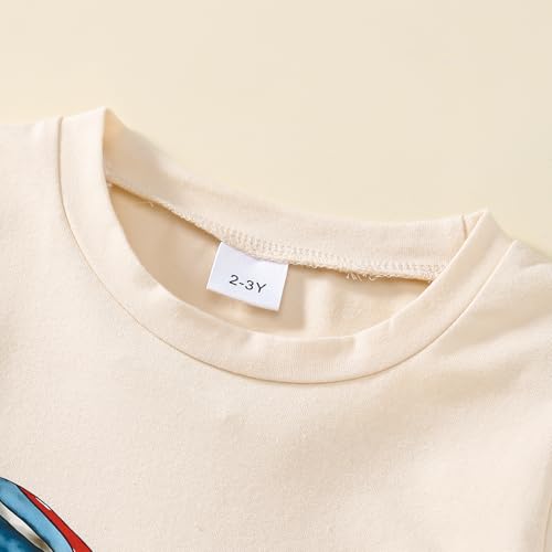 Toddler Girl 4th of July Outfit Big Bow Print T-Shirt Top American Flag Clothes 2-7Y4