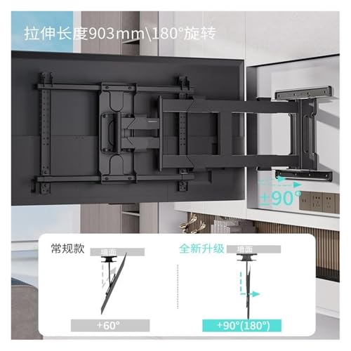 Support TV ultra fin 65 75 orientable bras télescopique inclinable