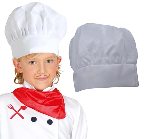 FIESTAS GUIRCA | Gorro de Cocinero Infantil (Talla Única)   Sombrero de Chef para Fiestas de Disfraces y Juegos de Rol   Accesorio Ideal para Niños en Celebraciones de Cocina y Carnaval   Blanco