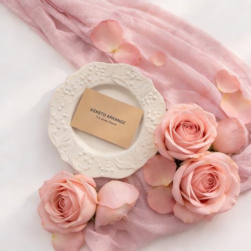 Image of 10Pcs Dusty Pink Cheesecloth Table Runner 120 Inches for Wedding Decor