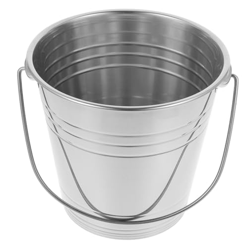 ELAYARD Cubeta Hielo Acero Inoxidable con Pinza y Asa Cubitera Gruesa para Bebidas para Picnic Bar y Fiestas Enfriador Portátil para Vino y Cerveza