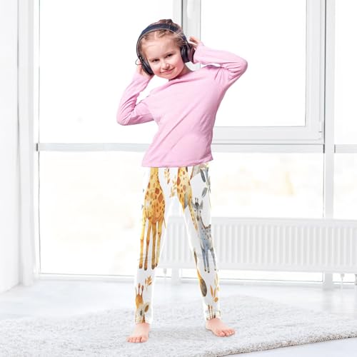 Toddler Girls Leggings Printed Yoga Pants Leggings Brown Grey Giraffe for Kids4