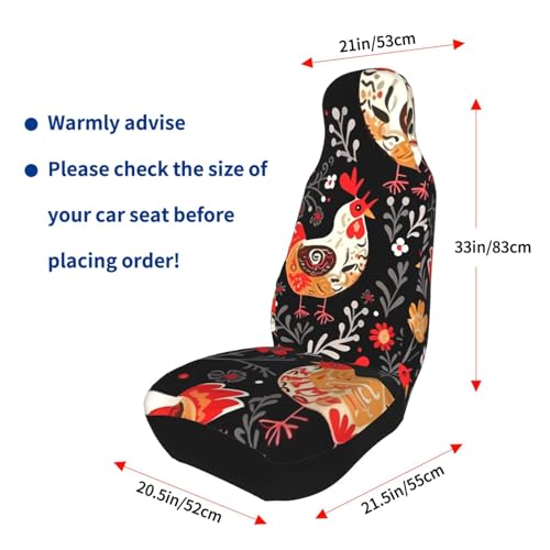 Protection de siège automobile de luxe avec motif coq et poules - 6