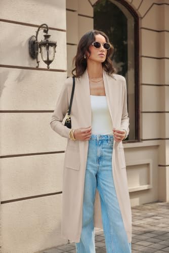 Image of GRACE KARIN Essential Solid Open Front Maxi Long Knitted Cardigan Sweater for Women