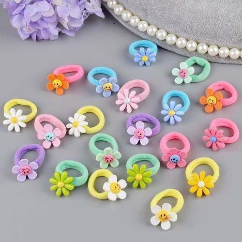 NEOBABY Colorful Flower Design Elastic Hair Bands – Rubber Bands & Hair Accessories for Baby Girls, Toddlers, Kids, and Women (Assorted, Pack of 6 Pairs)