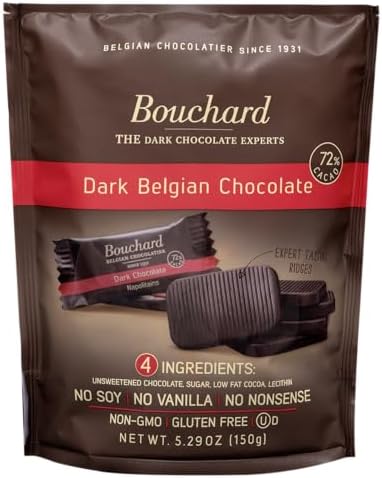 Bouchard Premium Belgian Dark Chocolate with 72% Cacao (5.29 OZ / 150g)