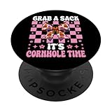 grab a sack it's cornhole time cornhole player bag girl popsockets popgrip adesivo