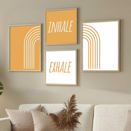 Image of Kalit Kala Decor Paintings for wall decoration with frame | Leaf Nature Paintings for living room, bedroom | Set of 4 (Art 2, Big (13x17 or 13x13))