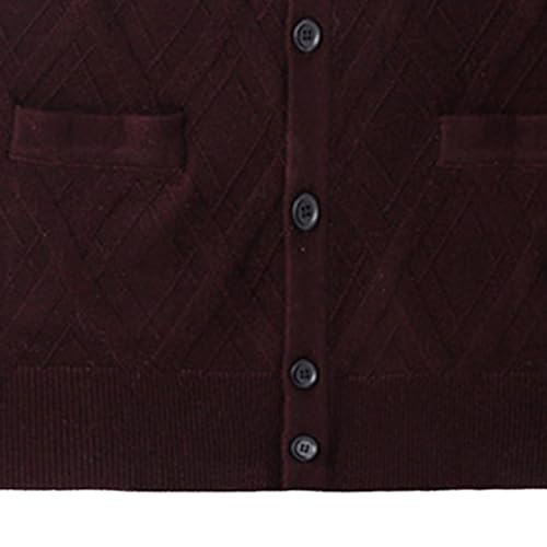 Men's Jacquard Sweater Vest Knit Button Cardigan Men Vests Cotton V-Neck Sleeveless Cardigans4
