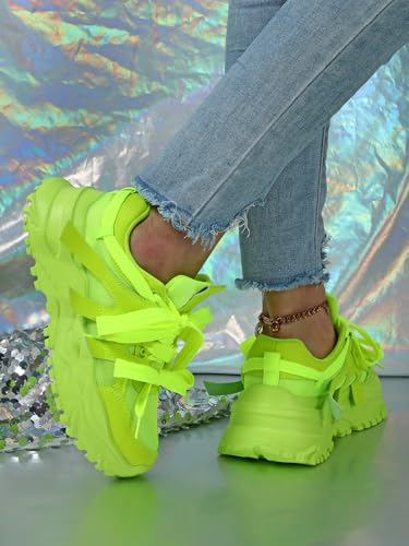 Dopamine Chunky Sneakers for Women & Girls - Breathable Mesh Platform Cute Shoes for Back to School, Beach Travel, Retro Y2K Streetwear, Comfy Trendy Everyday Minimalist Aesthetic, Hiking2