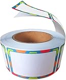 MESS Name Tag Sticker Badges Personalized Sticky Labels - Retro Border Nametags Multi-Purpose Labeling 3.5 Inches x 2.25 Inches (400 per Roll)