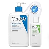 CeraVe Face & Body Routine for Dry Skin Travel Bundle, Moisturising Lotion 473ml & Hydrating Cleanser 88ml With 3 Essential Ceramides, Hyaluronic Acid, Dry Skincare Set, Dermatologist Developed
