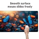 Podkładka pod mysz motyl podkładka pod mysz XXL 1500 x 800, pod biurko podkładka pod mysz kwiatową wodoodporna, mysz z antypoślizgową podstawą, pod ręką szyte krawędzie, akcesoria do gier, prezent H2