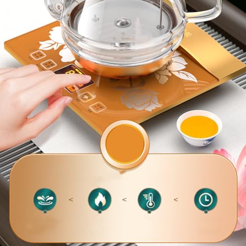 Tetera eléctrica automática de vidrio con control de temperatura miniatura 2