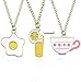 Yiffshunl Collier émail Goutte à Goutte coquetier poché jus de Citron série Aliments Pendentif & amp; Collier Mignon Kawaii chaîne en Or Collier Bijoux 3 pièces Cadeaux