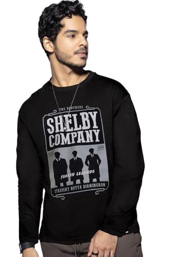 Image of Bewakoof Men's Printed Regular Fit Full Sleeve Round Neck Cotton T-Shirt