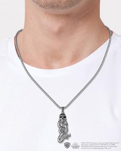 Harry Potter Dark Mark Skull and Snake Pendant Necklace for Men Official License, 22" 316L Stainless Steel Necklace2