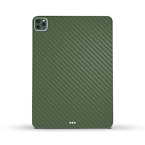Image of MightySkins Carbon Fiber Skin Compatible with Apple iPad Pro 11 inch M2 4th Gen (2022) Full Wrap Kit - Solid Olive | Protective, Durable Textured Carbon Fiber Finish | Easy to Apply | Made in The USA