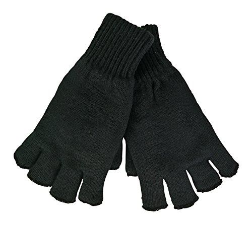 Guantes sin dedos negros para hombre Heatguard con forro térmico 3M Thinsulate talla L/XL