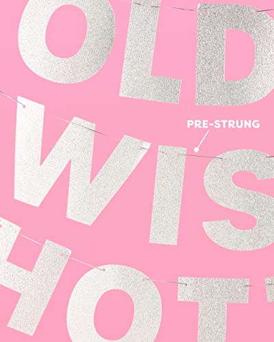 Xo, Fetti Older Wiser Hotter Glitter Banner - Silver, 3 Ft. | Fun Birthday Party Decorations, 30Th Birthday Decor, Hbd, Gag Gift, Photobooth Backdrop #TOP1