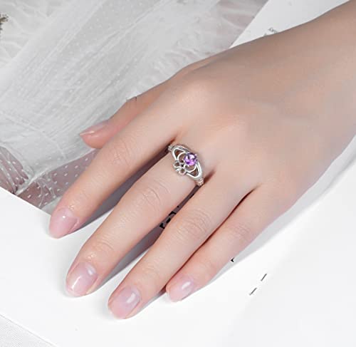 Hug Heart Claddagh Rings for Women - 925 Sterling Silver Irish Claddagh Love Friendship Promise Ring Band Always with You Gift Jewelry3