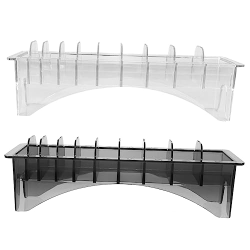 Beatifufu 2Pcs Clear Plastic Guide Comb Storage Box Hair Tool Organizer for Clipper Guards Design for Barbershop Salon and Home Use and Convenient Hairdressing