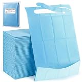 Generico Bavaglio impermeabile con tasca in TNT e PE impermeabile, 3 veli, 37x66 cm - per anziani, RSA, dentista e industria alimentare (50 pz)