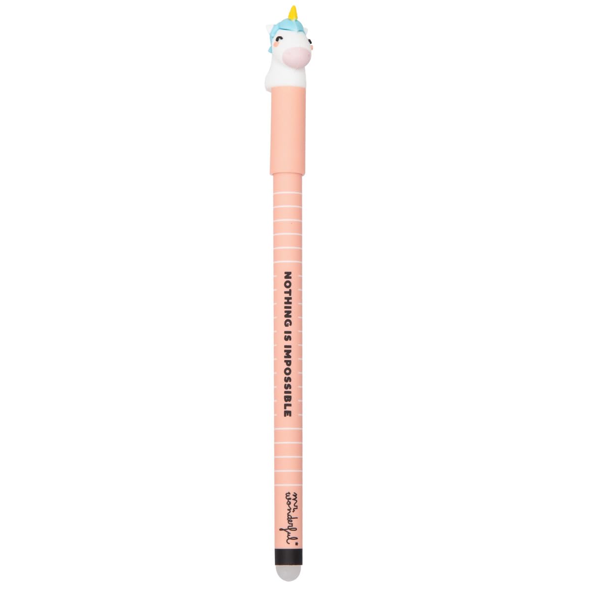 Mr. Wonderful - Bo-Bo Unicorn Antonio Erasable Pen - Nothing Is Impossible - Blue Ink Pen - Unicorn Design Ballpoint Pen