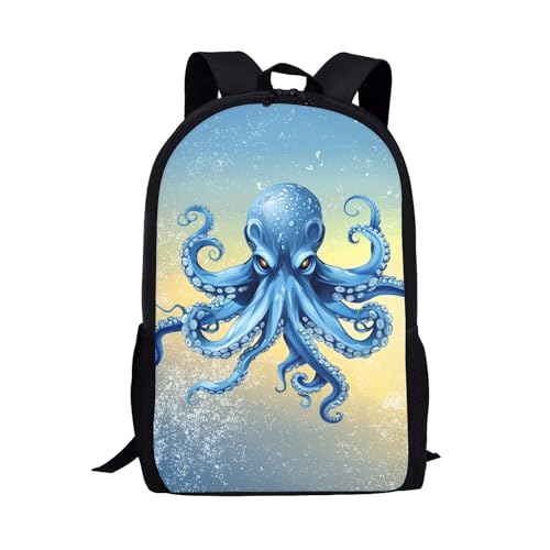 Kids Backpack Print School Bookbag Travel bag for Elementary Students Teens Girls Boys (Octopus)